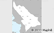 Gray Simple Map of Delvinë, single color outside