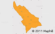 Political Simple Map of Delvinë, cropped outside