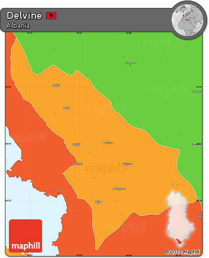 Political Simple Map of Delvinë
