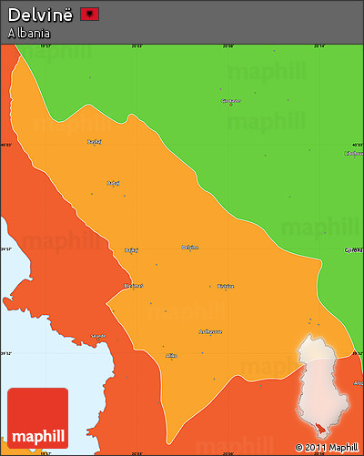 Political Simple Map of Delvinë