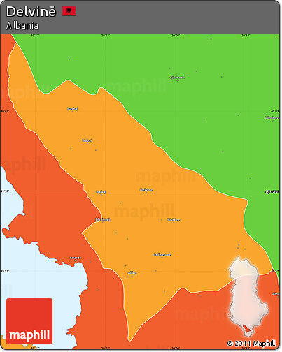 Political Simple Map of Delvinë