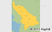 Savanna Style Simple Map of Delvinë, single color outside