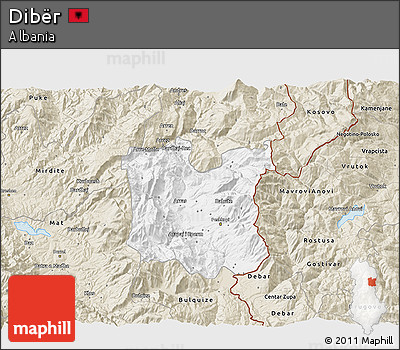 Classic Style 3D Map of Dibër