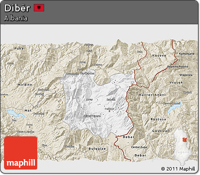 Classic Style 3D Map of Dibër