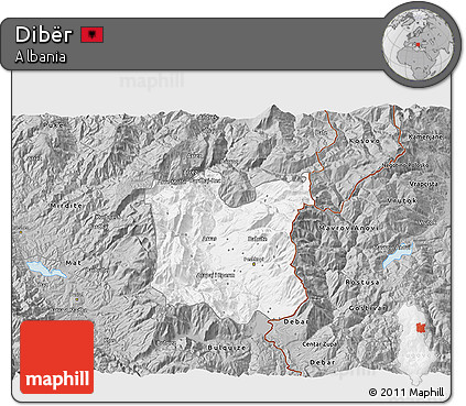 Gray 3D Map of Dibër