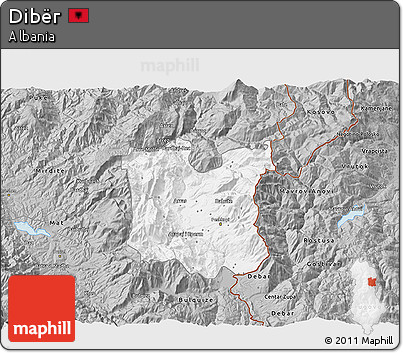 Gray 3D Map of Dibër