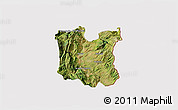 Satellite 3D Map of Dibër, cropped outside