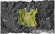 Satellite 3D Map of Dibër, darken, desaturated