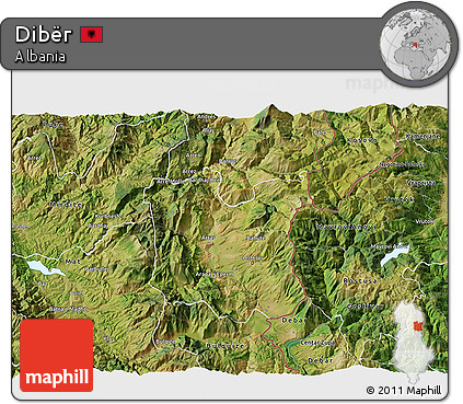 Satellite 3D Map of Dibër