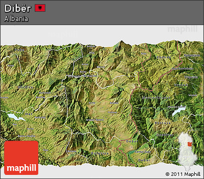 Satellite 3D Map of Dibër