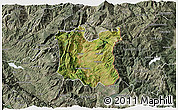 Satellite 3D Map of Dibër, semi-desaturated