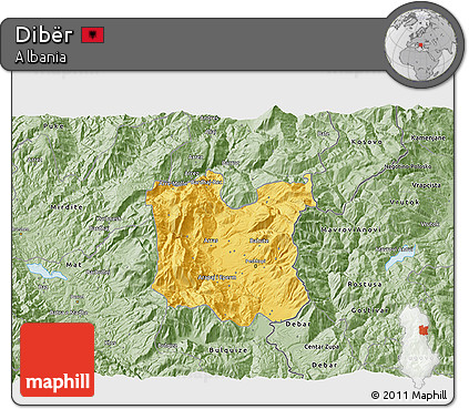 Savanna Style 3D Map of Dibër
