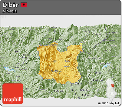 Savanna Style 3D Map of Dibër