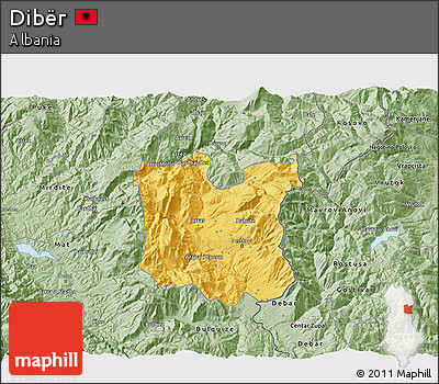 Savanna Style 3D Map of Dibër