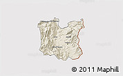 Shaded Relief 3D Map of Dibër, cropped outside