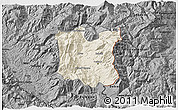 Shaded Relief 3D Map of Dibër, darken, desaturated