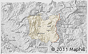 Shaded Relief 3D Map of Dibër, desaturated