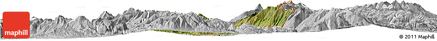 Satellite Horizon Map of Dibër, lighten, desaturated