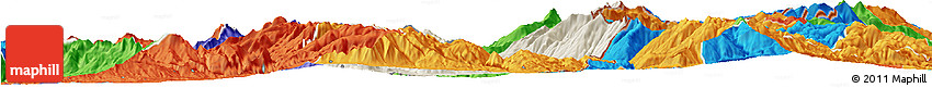 Shaded Relief Horizon Map of Dibër, political outside