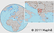 Gray Location Map of Dibër, within the entire country