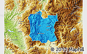 Political Map of Dibër, physical outside