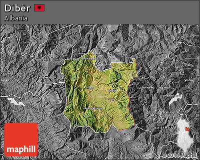 Satellite Map of Dibër, desaturated