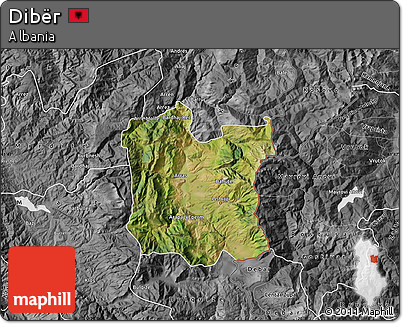 Satellite Map of Dibër, desaturated