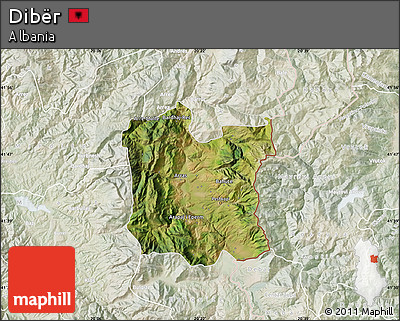 Satellite Map of Dibër, lighten