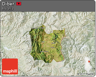 Satellite Map of Dibër, lighten