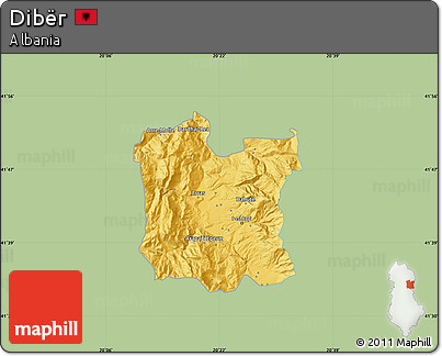 Savanna Style Map of Dibër, single color outside