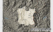 Shaded Relief Map of Dibër, darken