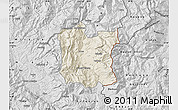 Shaded Relief Map of Dibër, desaturated