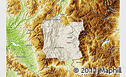 Shaded Relief Map of Dibër, physical outside