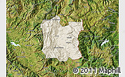 Shaded Relief Map of Dibër, satellite outside