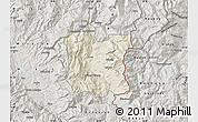 Shaded Relief Map of Dibër, semi-desaturated