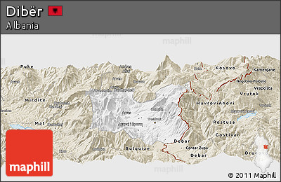 Classic Style Panoramic Map of Dibër