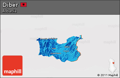 Political Panoramic Map of Dibër, cropped outside