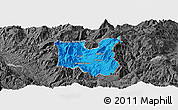 Political Panoramic Map of Dibër, darken, desaturated