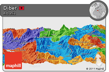 Political Panoramic Map of Dibër