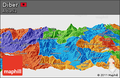 Political Panoramic Map of Dibër