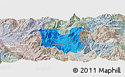 Political Panoramic Map of Dibër, lighten, semi-desaturated