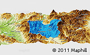 Political Panoramic Map of Dibër, physical outside