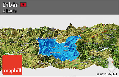 Political Panoramic Map of Dibër, satellite outside