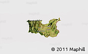 Satellite Panoramic Map of Dibër, cropped outside
