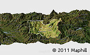 Satellite Panoramic Map of Dibër, darken