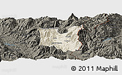 Shaded Relief Panoramic Map of Dibër, darken