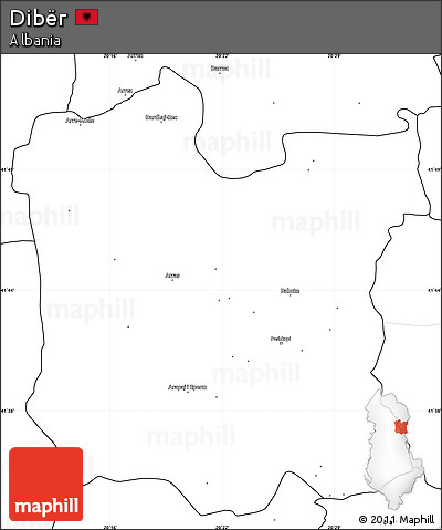 Blank Simple Map of Dibër