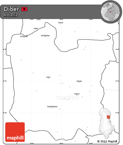 Blank Simple Map of Dibër