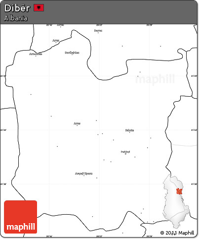 Blank Simple Map of Dibër
