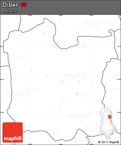Blank Simple Map of Dibër, no labels